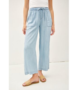 Grace Striped Wide Leg Tencel Pant