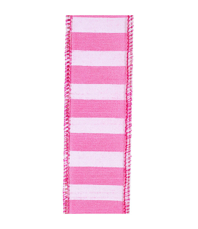 1-1/2 Inch Cabana Stripe Horizontal Dupioni Lux Wired Edge