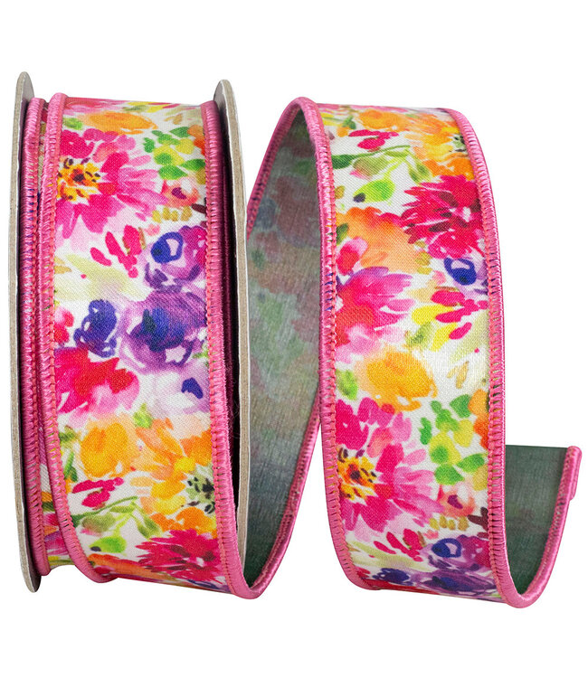 1-1/2 Inch Floral Impressions Deluxe Wired Edge Multi