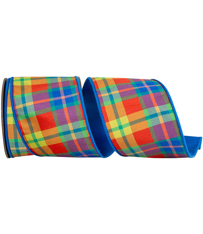 Plaid Bedoya Deluxe Turquoise Backed Wired Edge