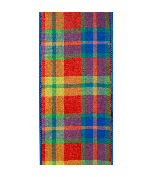 Plaid Bedoya Deluxe Turquoise Backed Wired Edge