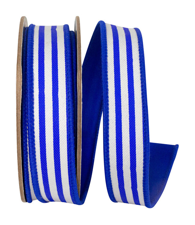 1 Inch Striped Twill Deluxe Dupioni Backed Wired Edge
