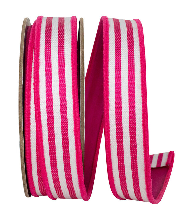 1 Inch Striped Twill Deluxe Dupioni Backed Wired Edge