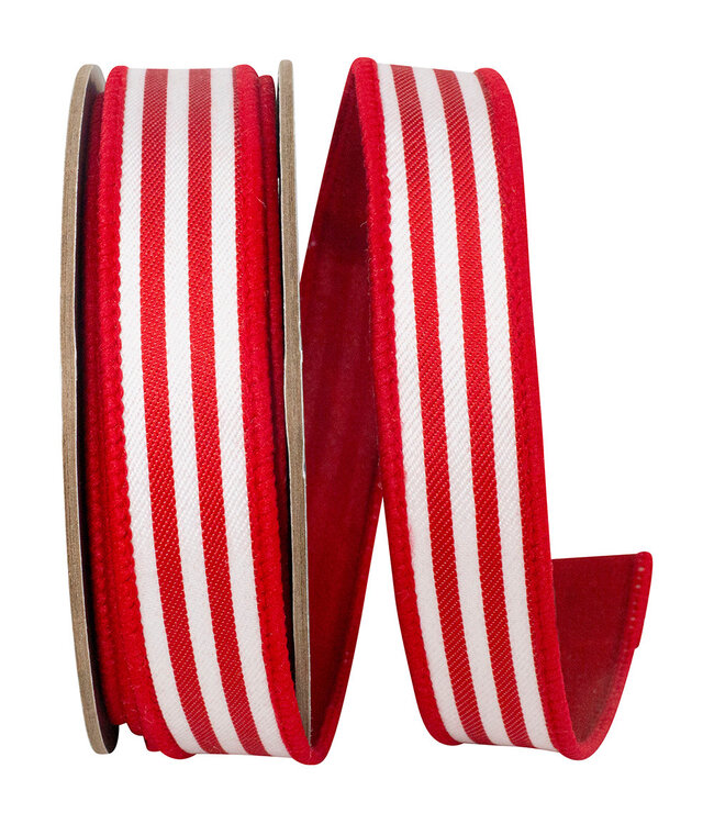 1 Inch Striped Twill Deluxe Dupioni Backed Wired Edge