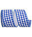 2-1/2 Inch Gingham Cobalt Wired Edge