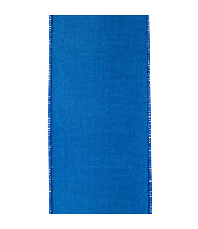 4 Inch Amalfi Designer Blues Chinoiserie Twill Deluxe Dupioni Backed Wired Edge Porcelain Blue