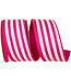 2-1/2 Inch Striped Twill Deluxe Dupioni Backed Wired Edge
