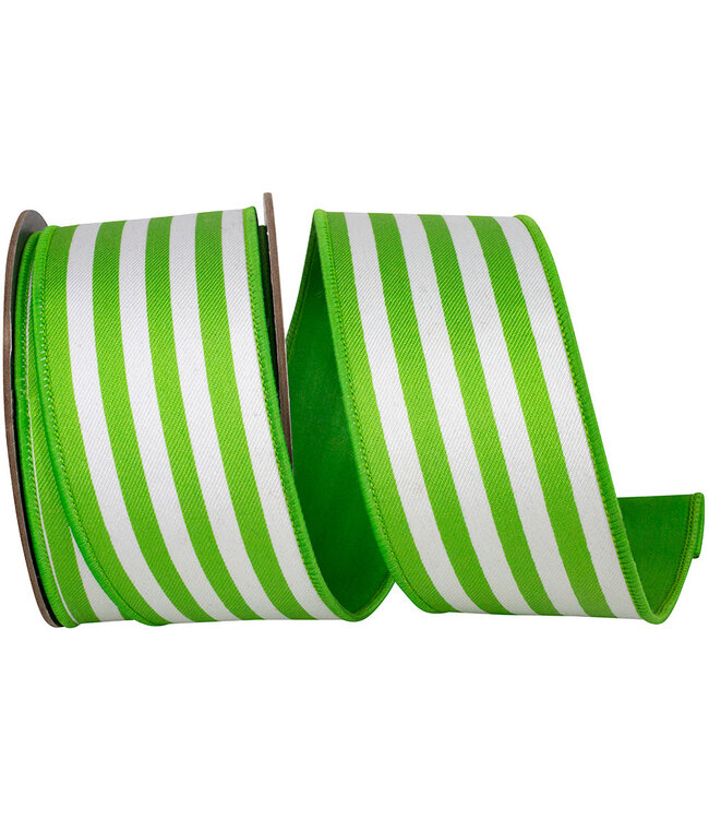 2-1/2 Inch Striped Twill Deluxe Dupioni Backed Wired Edge