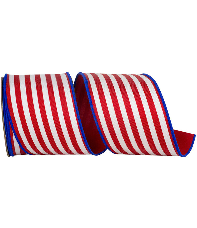 4 Inch Striped Twill Deluxe Dupioni Backed Wired Edge