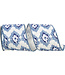 4 Inch Ikat Canvas Wired Edge White/Blue