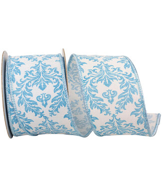 2-1/2 inch Filigree Regal Crest Deluxe Wired Edge White/Blue