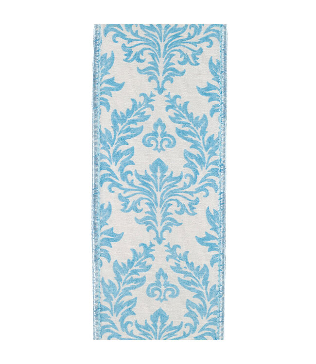 2-1/2 inch Filigree Regal Crest Deluxe Wired Edge White/Blue