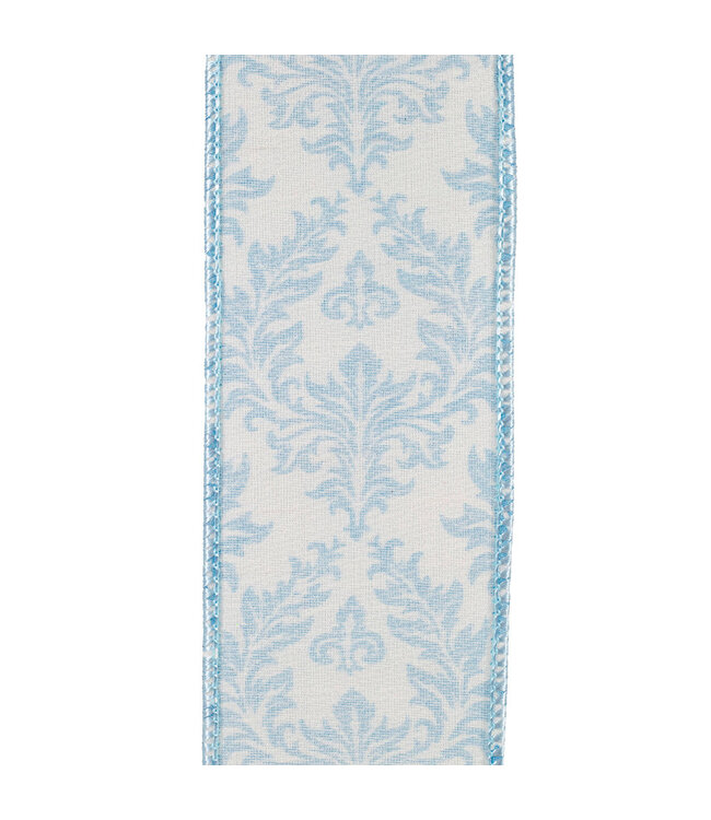 2-1/2 inch Filigree Regal Crest Deluxe Wired Edge White/Blue