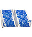 2-1/2 Inch Regal Filigree Chinoiserie Printed Dupioni Wired Edge White/Blue