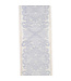 2-1/2 Inch Regal Filigree Chinoiserie Printed Dupioni Wired Edge White/Blue