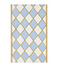 4 Inch Harlequin Solid Diamond Outline Gilded Deluxe Wired Edge White/French Blue