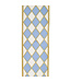 2-1/2 Inch Harlequin Solid Diamond Outline Gilded Deluxe Wired Edge White/French Blue