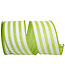 2-1/2 Inch Continuous Stripe Linen Wired Edge Lime