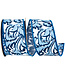2-1/2 Inch Scroll Leaf Moderna Deluxe Wired Edge Blue
