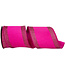 4 Inch Glitter Striped Edging Dupioni Deluxe Wired Edge Fuchsia