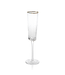 Aperitivo Triangular Champagne Flute - Clear with Gold Rim