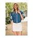 Naomi Embroidered V-Neck Puff Sleeve Top