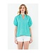 Sophie Puff Sleeve Textured V-Neck Top
