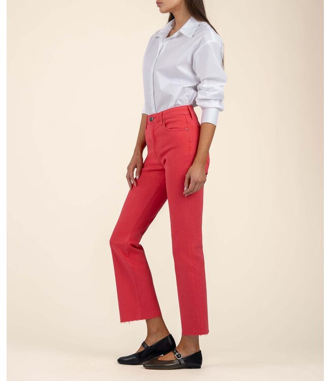 KUT FROM THE KLOTH Kelsey High Rise Fab Ab Ankle Flare with Raw Hem