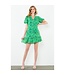 Madison Puff Sleeve Floral Print Notch Neck Dress