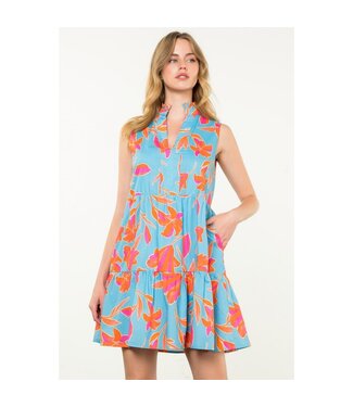 Hannah Sleeveless Flower Print Dress