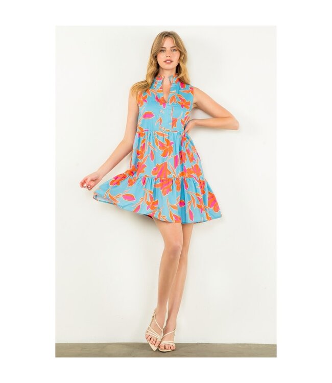 Hannah Sleeveless Flower Print Dress