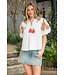 Zoey Embroidered Detail Puff Sleeve Top