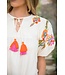 Zoey Embroidered Detail Puff Sleeve Top