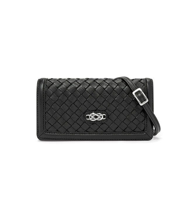 BRIGHTON Black Interlok Braid Rockmore Wallet