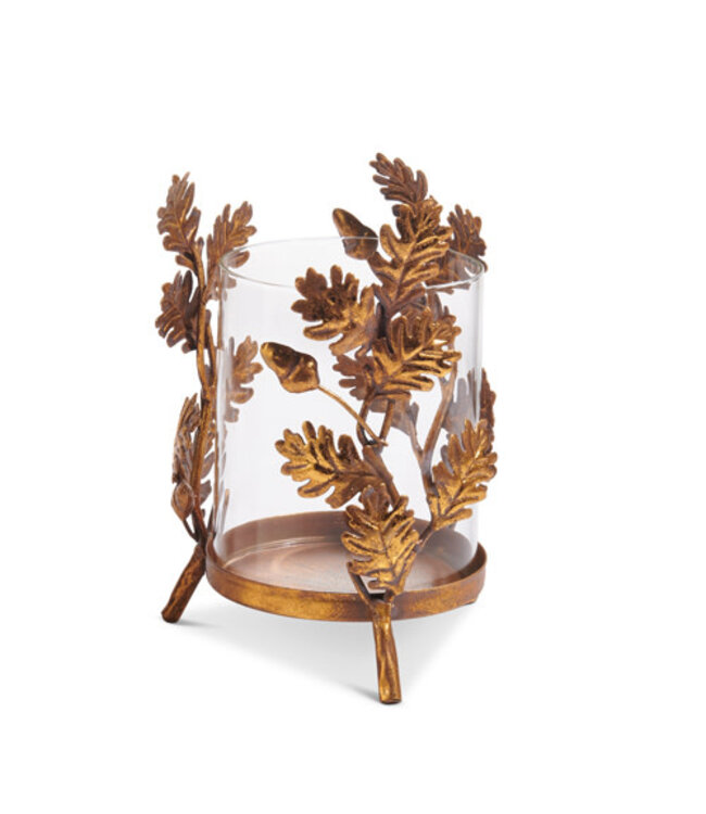 Gold Oak Leaf Base with Glass Insert