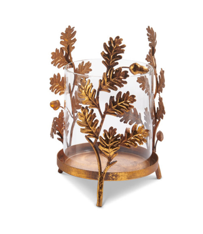 Gold Oak Leaf Base with Glass Insert
