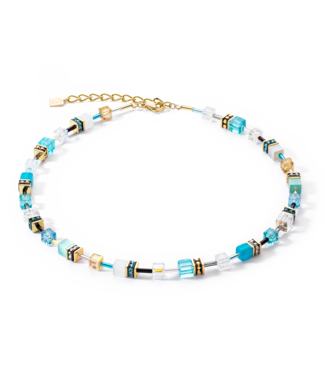 COEUR DE LION Geocube Iconic Necklace Gold Turquoise