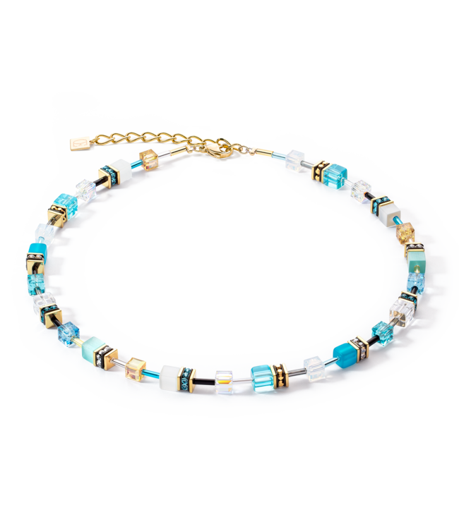 COEUR DE LION Geocube Iconic Necklace Gold Turquoise