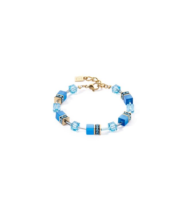 COEUR DE LION Geo Cube Mono Gold Bracelet Turquoise