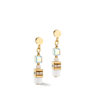 COEUR DE LION Mini Cubes Earrings Gold White