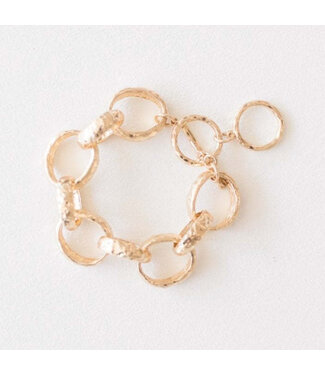 LESLIE CURTIS JEWELRY DESIGNS Georgann Hammered Gold Chunky Bracelet 7"
