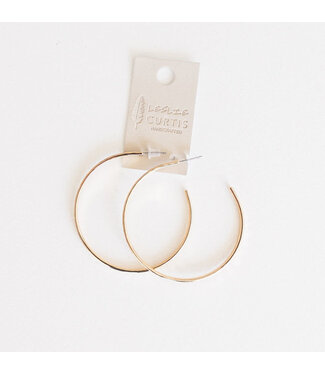 LESLIE CURTIS JEWELRY DESIGNS 2" Brigitte Hammered Gold Hoops