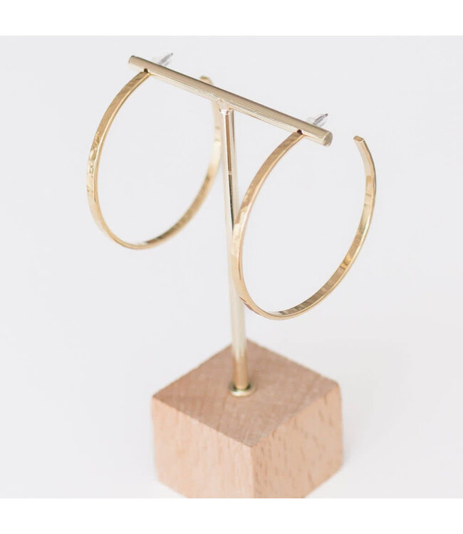 LESLIE CURTIS JEWELRY DESIGNS 2" Brigitte Hammered Gold Hoops