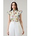 Elsa Pany Floral Rayen Ruffle Top