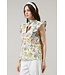 Elsa Pany Floral Rayen Ruffle Top