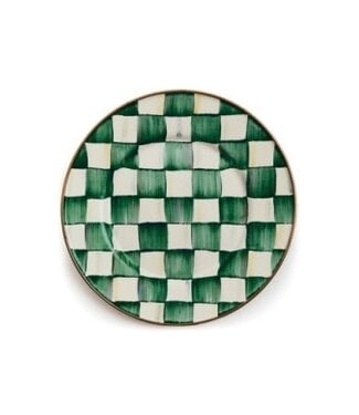 MACKENZIE CHILDS Emerald Check Salad Plate