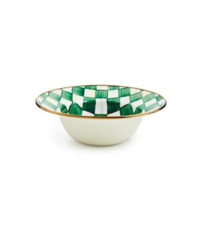 MACKENZIE CHILDS Emerald Check Serving Bowl