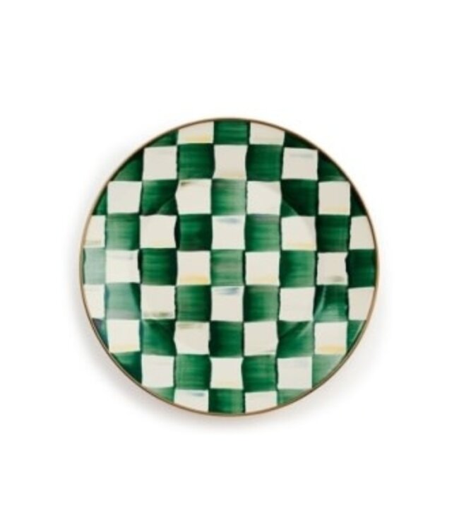 MACKENZIE CHILDS Emerald Check Dinner Plate