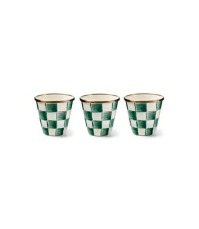 MACKENZIE CHILDS Emerald Check Herb Pots - Sold Individually