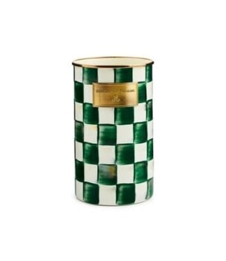 MACKENZIE CHILDS Emerald Check Utensil Holder